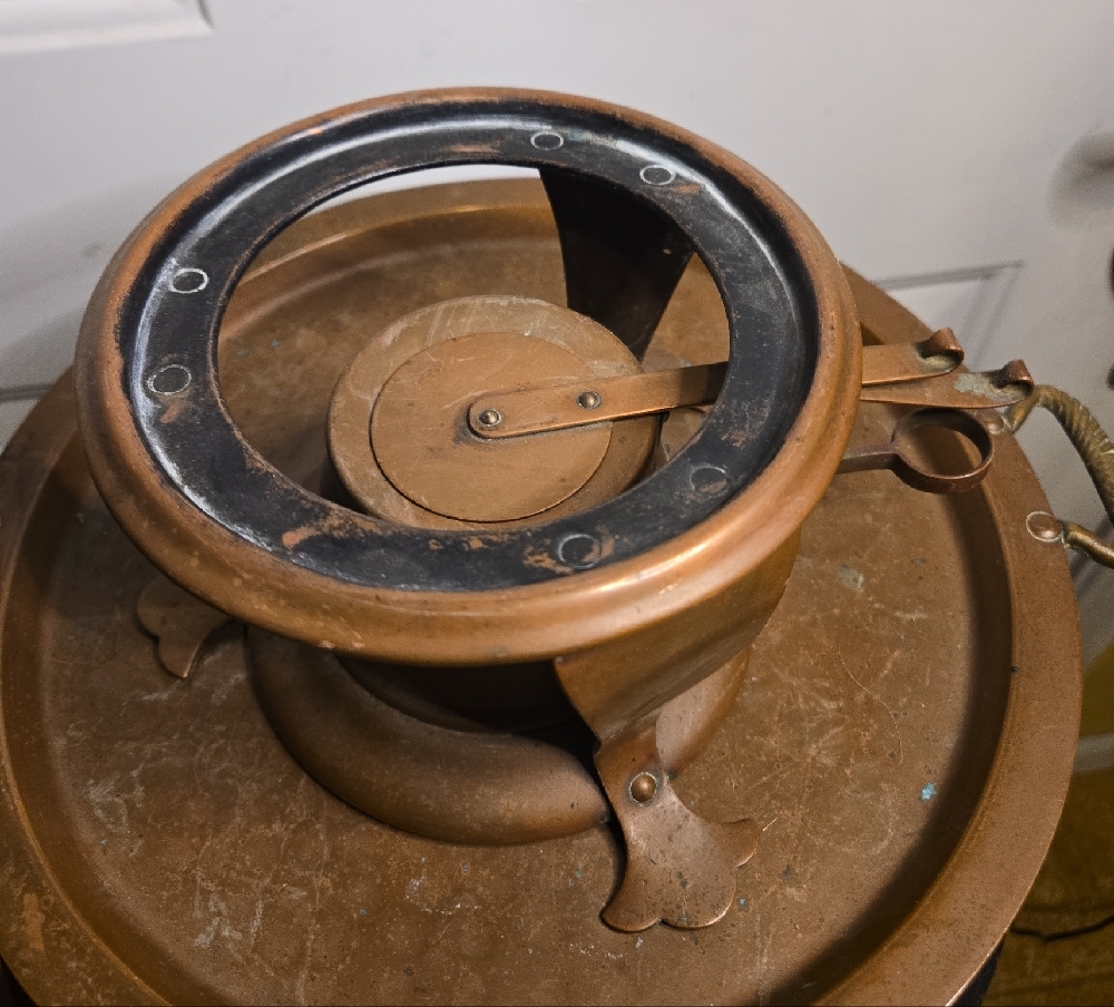 Joseph Heinrichs Paris New York Pure Copper Chafing Dish with Lid And Platter - Picture 8 of 16
